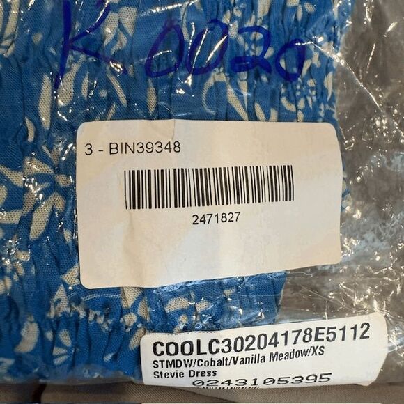 NEW! Cool Change Stevie Dress Meadow Print Cobalt Vanilla Ruched Size XS - Picture 10 of 10